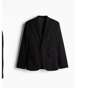 H&M Slim Fit Blazer BLACK jacket sports coat size 40R
